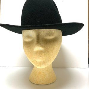Sheplers Black Wool Felt Cowboy Hat with Turquoise Flat Braid Rope Band